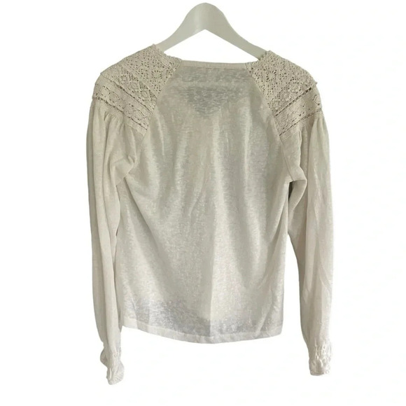 Sundance Boho White Crochet Peasant Blouse Top Size XS - Picture 5 of 10